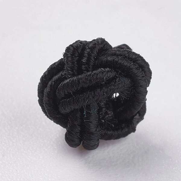 

PandaHall Polyester Weave Beads, Round, Black, 6.5x4.5mm, Hole: 4mm Polyester Round Black