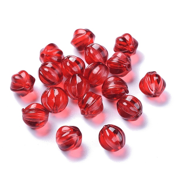 

PandaHall Transparent Glass Beads, with Glitter Powder, Pumpkin, Red, 8.5x8mm, Hole: 1.2mm Glass Pumpkin Red