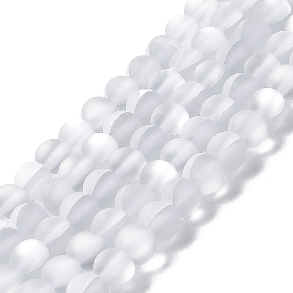 

PandaHall Synthetic Moonstone Beads Strands, Frosted, Round, Clear, 6mm, Hole: 1mm, about 60~64pcs/strand, 14.76''~15.55''(37.5~39.5cm)...
