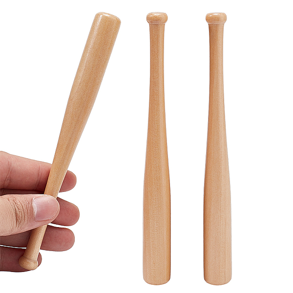 

PandaHall GORGECRAFT 3PCS Natural Wood Baseball Bat Mini Baseball Bats Tiny Baseball Bat Beads Baseball Stand Display Holder Home Display..., Orange