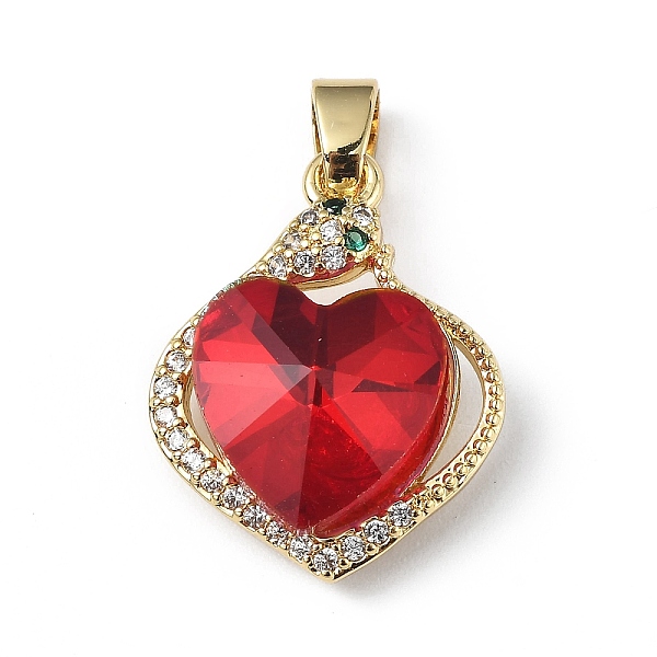 

PandaHall Real 18K Gold Plated Rack Plating Brass Micro Pave Clear Cubic Zirconia Pendants, with Glass, Long-Lasting Plated, Cadmium Free &..., Red