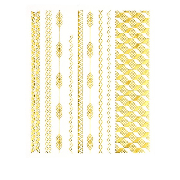

PandaHall 3D Goldenrod Nail Water Decals, Self-Adhesive, Nail Design Manicure Tips Nail Decoration for Women Girls Kids, Geometric Pattern..., Gold