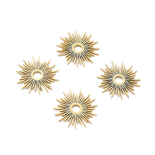 

PandaHall Ion Plating(IP) 304 Stainless Steel Glaze Manual Polishing Charms, Sun, Golden, 14.5x0.8mm, Hole: 2.8mm 304 Stainless Steel Sun