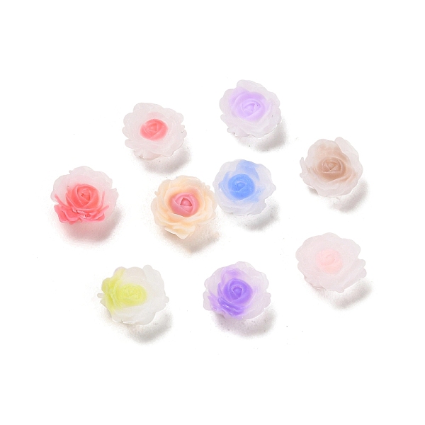 

PandaHall Luminous Resin Decoden Cabochons, Glow in the Dark Flower, Mixed Color, 8x8x3.5mm Resin Flower Multicolor