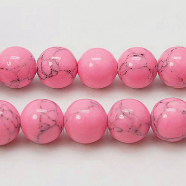 

PandaHall Synthetic Turquoise Beads Strands, Dyed, Round, Hot Pink, 6mm, Hole: 1mm, about 66pcs/strand, 15.7 inch Synthetic Turquoise Round...