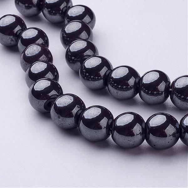 

PandaHall Non-Magnetic Synthetic Hematite Round Beads Strands, Black, 10mm Non-magnetic Hematite Round Black