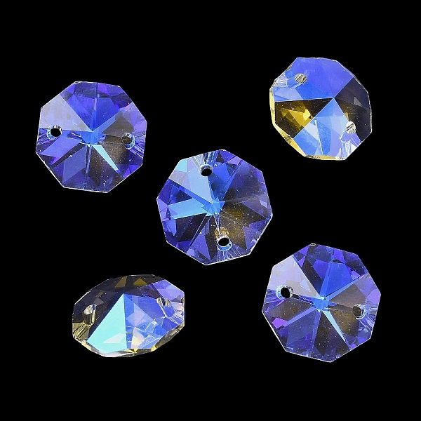 Breloques de connecteur en verre transparent