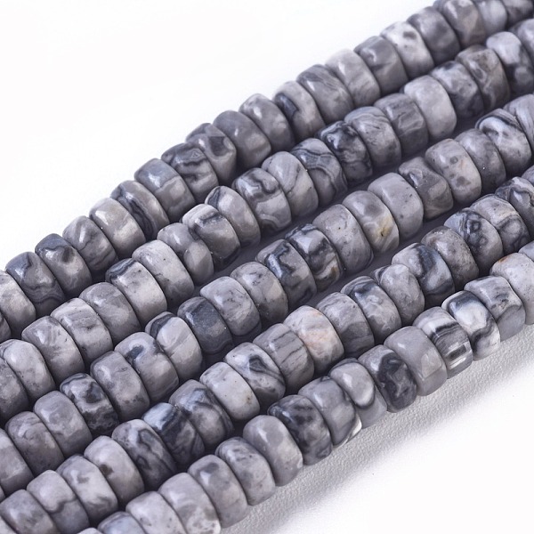 

PandaHall Natural Map Stone/Picasso Stone/Picasso Jasper Beads Strands, Column, 4.5~5x2~2.5mm, Hole: 0.6mm, about 171pcs/strand, 15.35...