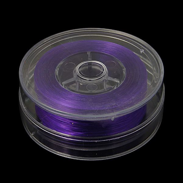 

PandaHall Flat Elastic Crystal String, Elastic Beading Thread, for Stretch Bracelet Making, Dark Violet, 0.8mm Spandex Flat Purple