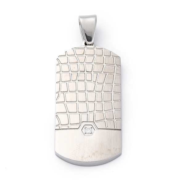 304 Stainless Steel Micro Pave Cubic Zirconia Pendants