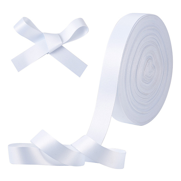 

PandaHall Thermal Transfer Polyester Flat Hanging Strap, DIY Accessories, White, 25x0.6mm, 25m/bundle Polyester White