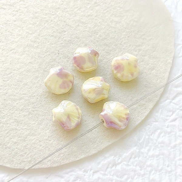 

PandaHall Shell Shape Handmade Porcelain Beads, Light Yellow, 12~12.5x13~13.5x7~7.5mm, Hole: 1.8~2mm Porcelain Shell Shape