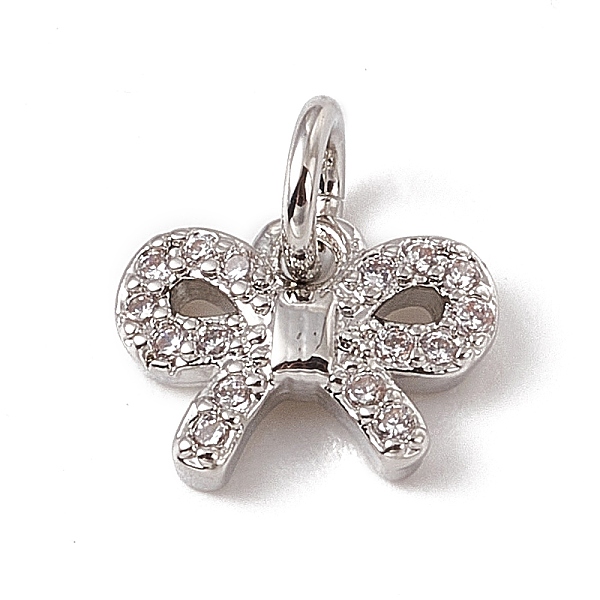 

PandaHall Brass Micro Pave Cubic Zirconia Pendant, with Jump Rings, Butterfly, Platinum, 7.5x9x2.5mm, Hole: 2.7mm Brass+Cubic Zirconia..., Clear