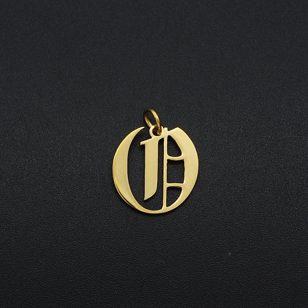 

PandaHall 201 Stainless Steel Pendants, with Jump Ring, Old English, Letter, Laser Cut, Golden, Letter.O, 15x14x1mm, Hole: 3mm 201 Stainless...