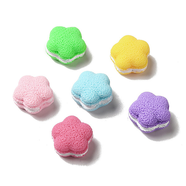 

PandaHall Opaque Resin Cabochons, Flower, Mixed Color, 17x17x11mm Resin Flower Multicolor