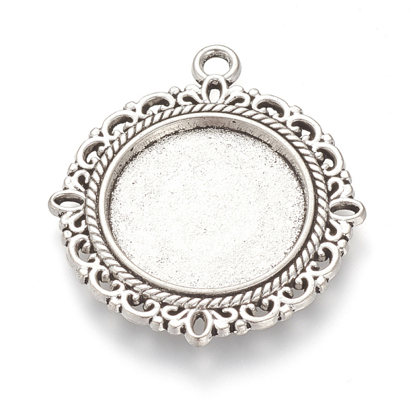 

PandaHall Tibetan Style Alloy Pendant Cabochon Settings, Flat Round, Cadmium Free & Nickel Free & Lead Free, Antique Silver, Tray: 20mm...