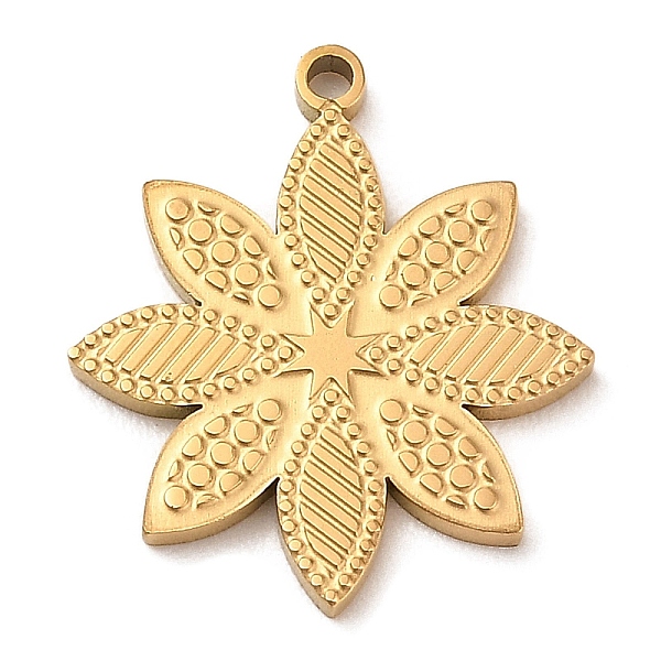 

PandaHall Ion Plating(IP) 304 Stainless Steel Pendants, Flower, Golden, 18.5x16x1mm, Hole: 1.2mm. 304 Stainless Steel Flower