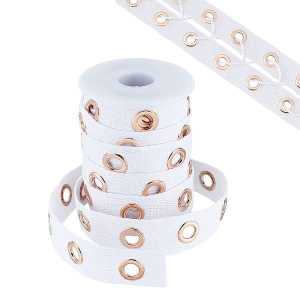 

PandaHall PH 10 Yards Eyelet Tape White Grommet Trim 1" Wide Cotton Tape Grommet with Eyelet Rings Brass Eyelet Twill Trim for Sewing...
