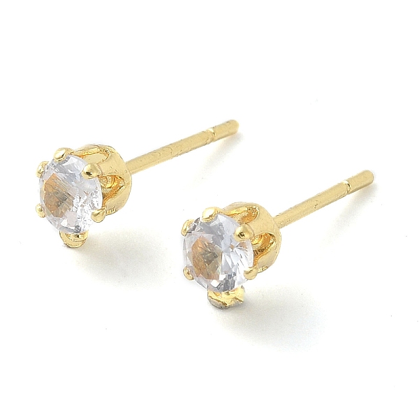 

PandaHall Brass Stud Earring Findings, with Rhinestone and 925 Sterling Silver Pin, with Horizontal Loops, Golden, 6x4.5mm, Hole: 0.6mm, Pin..., Clear