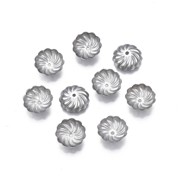 

PandaHall 304 Stainless Steel Bead Caps, Multi-Petal, Flower, Stainless Steel Color, 10x3mm, Hole: 0.9mm 304 Stainless Steel