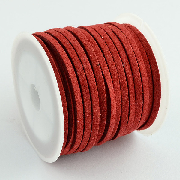 

PandaHall Faux Suede Cord, Faux Suede Lace, Red, 3x1.5mm, about 5.46 yards(5m)/roll, 25rolls/bag Faux Suede Red