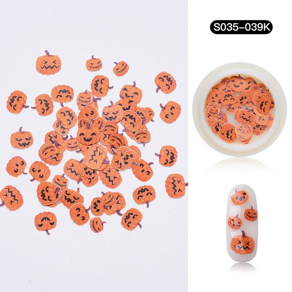 

PandaHall Halloween Nail Stickers, Nail Art Cabochons, Mixed Shape, for Fingernails Toenails Nail Tips Decoration, Dark Orange...