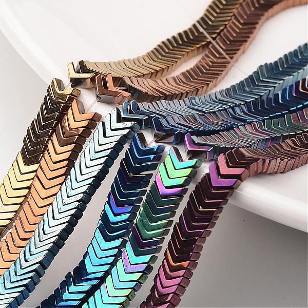 

PandaHall Electroplate Non-magnetic Synthetic Hematite Bead Strands, Arrowhead, Mixed Color, 4x6x3mm, Hole: 1mm, about 206pcs/strand, 15.7...