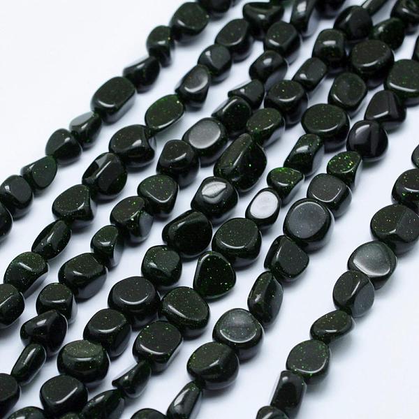 

PandaHall Synthetic Green Goldstone Beads Strands, Tumbled Stone, Nuggets, 6~13x6~8mm, Hole: 1mm, 15.3 inch~15.7 inch(39~40cm) Goldstone...