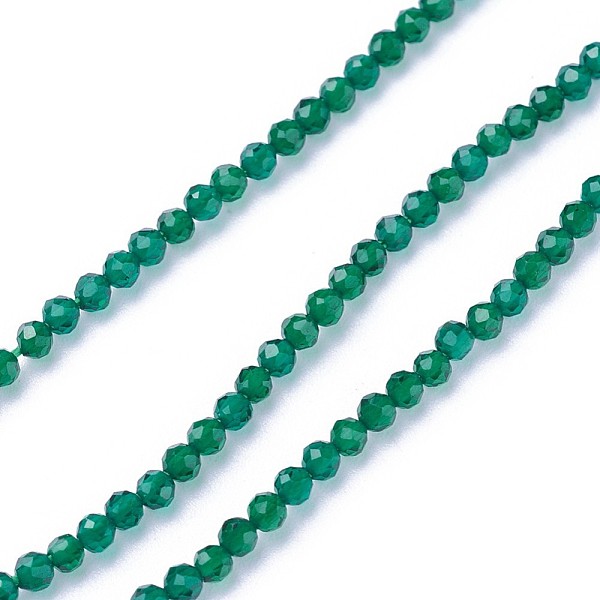 

PandaHall Faceted Glass Beads Strands, Round, Dark Green, 2~2.5mm, Hole: 0.5mm, about 180~200pcs/strand, 14.5~16.1 inch(37~41cm) Glass Round...