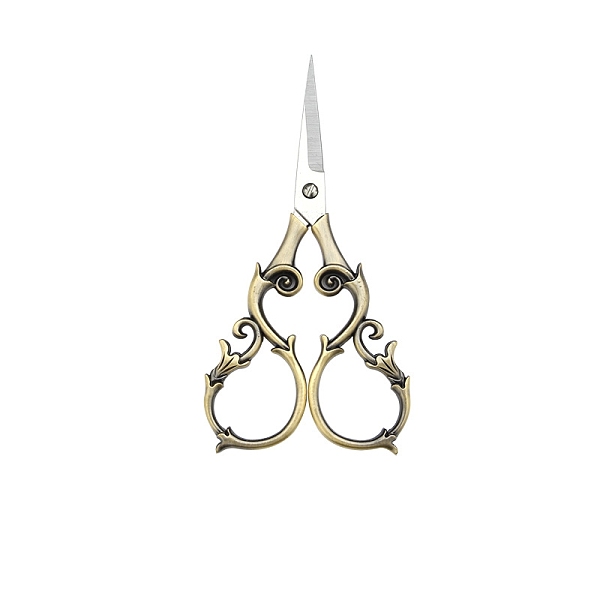 

PandaHall Stainless Steel Scissors, Embroidery Scissors, Sewing Scissors, with Zinc Alloy Handle, Antique Bronze, 110x55mm Stainless Steel