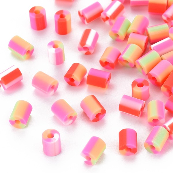 

PandaHall Fixed Mixed 3 Style Handmade Polymer Clay Beads, Column, Mixed Color, 5x3.5~7mm, Hole: 1.8mm Polymer Clay Column Multicolor