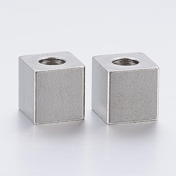 

PandaHall 304 Stainless Steel Beads, Cube, Stainless Steel Color, 6x6x6mm, Hole: 3mm 304 Stainless Steel Cube