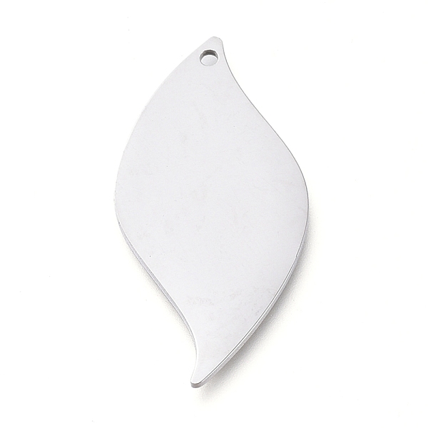 

PandaHall 304 Stainless Steel Pendants, Manual Polishing, Stamping Blank Tag, Laser Cut, Leaf, Stainless Steel Color, 27x14x0.8mm, Hole...