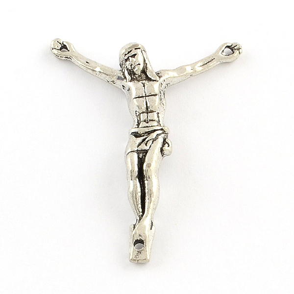 

PandaHall Tibetan Style Alloy Jesus Chandelier Components Links, For Easter, Cadmium Free & Lead Free, Antique Silver, 45x32x6mm, Hole...