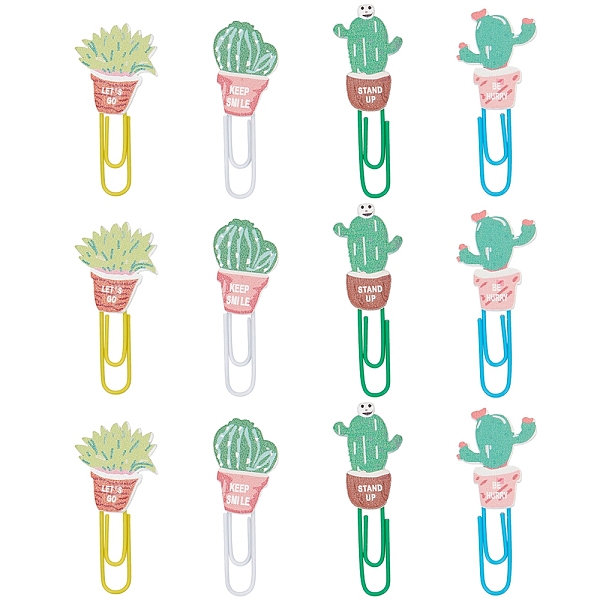 

PandaHall CRASPIRE 80Pcs Plant Shape Iron Paperclips, Cute Paper Clips, Funny Bookmark Marking Clips, Mixed Color, 47~50.5x16.5~23x3.5mm..., Multicolor
