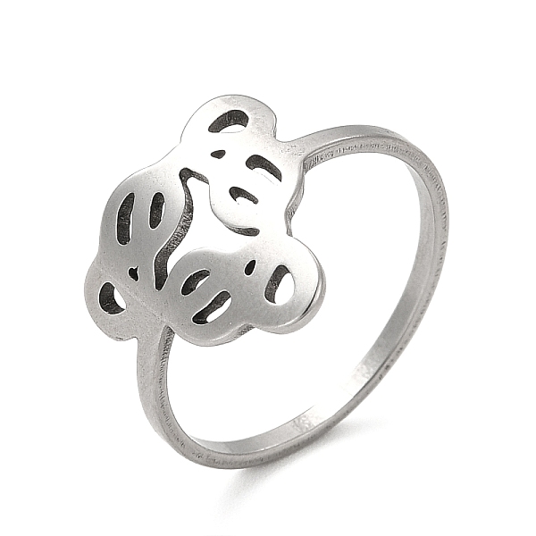 

PandaHall 201 Stainless Steel Triangle with Infinity Finger Ring for Women, Stainless Steel Color, US Size 7 1/4(17.5mm) 201 Stainless Steel