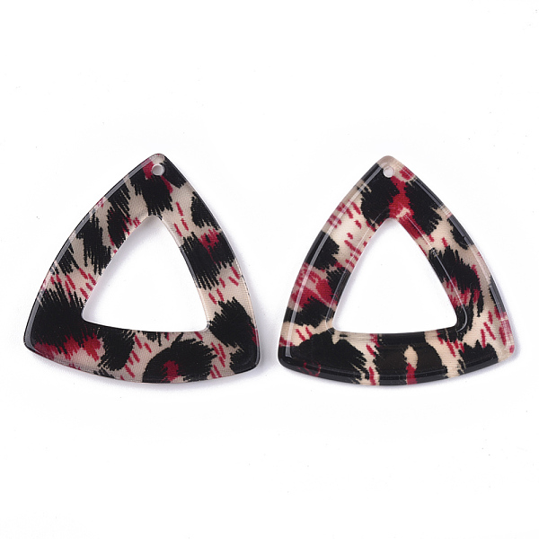 

PandaHall Cellulose Acetate(Resin) Pendants, Triangle, Red, 40x41x3.5mm, Hole: 1.5mm Cellulose Acetate Triangle Red