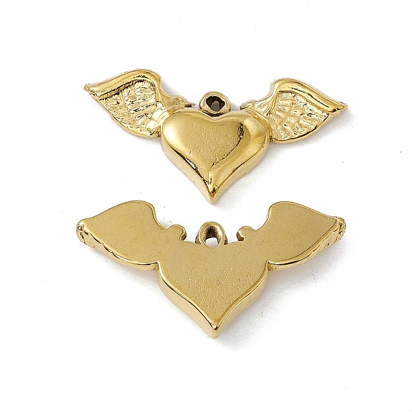 

PandaHall Vacuum Plating 304 Stainless Steel Pendants, Heart Wing Charms, Golden, 15x27.5x4mm, Hole: 1.2mm 304 Stainless Steel Heart