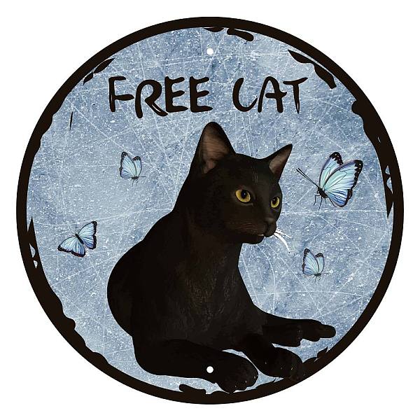 

PandaHall Vintage Metal Tin Sign, Iron Wall Decor for Bars, Restaurants, Cafes Pubs, Flat Round, Colorful, Cat Pattern, 300x300x0.03mm Iron...