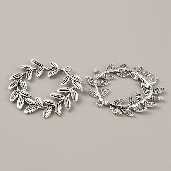 

PandaHall Tibetan Style Alloy Pendants, Leafy Branch Charms, Olive Branch, Antique Silver, 53x3mm, Hole: 3mm Alloy Round