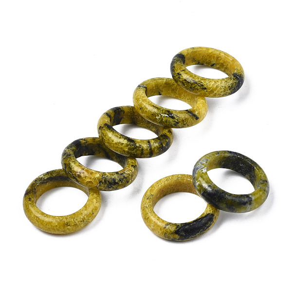 

PandaHall Natural Yellow Turquoise(Jasper) Plain Band Ring, Gemstone Jewelry for Women, US Size 5 1/2(16.1mm)~US Size 8 3/4(18.7mm) Yellow...
