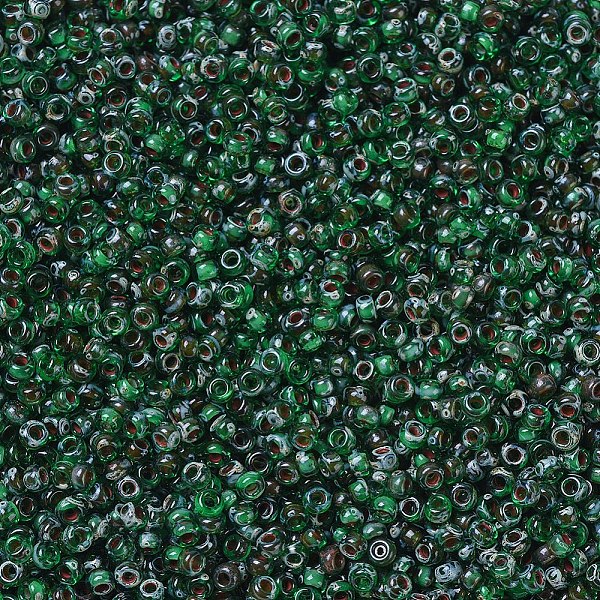

PandaHall MIYUKI Round Rocailles Beads, Japanese Seed Beads, 11/0, (RR4507) Transparent Green Picasso, 11/0, 2x1.3mm, Hole: 0.8mm, about...