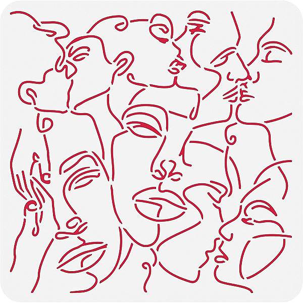 

PandaHall BENECREAT Valentine's Day Kiss Reusable Painting Stencil, Face and Hand Plastic Drawing Stencils Templates 30x30cm for Painting on..., White