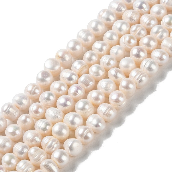 

PandaHall Natural Cultured Freshwater Pearl Beads Strands, Potato, Grade A+, PapayaWhip, 9~10x8~9mm, Hole: 0.6mm, about 47pcs/strand..., Orange
