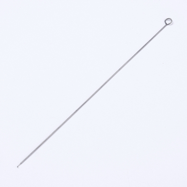 

PandaHall Iron Beading Needle, with Hook and Hole, For Buddha 3-Hole Guru Beads, Bead Threader, Platinum, 17.2x0.08cm, Hole: 3.5mm Iron