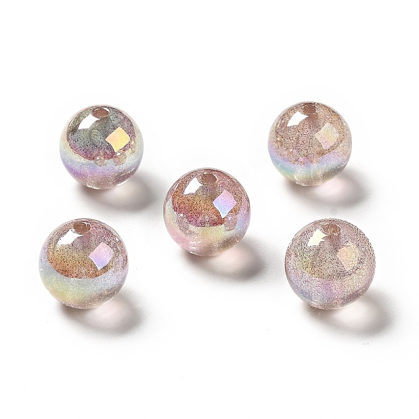 

PandaHall UV Plating Transparent Rainbow Iridescent Acrylic Beads, Glitter Beads, Round, Deep Pink, 15.5~16x15.5mm, Hole: 2.6~2.7mm Acrylic...