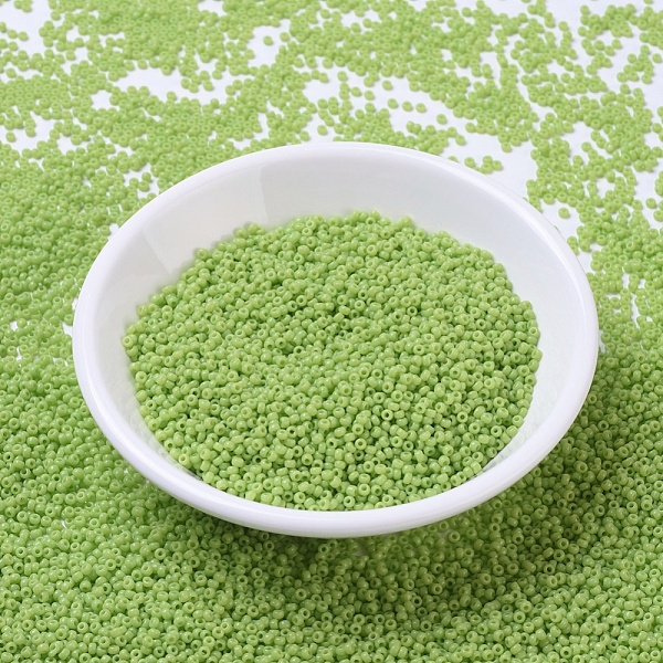 

PandaHall MIYUKI Round Rocailles Beads, Japanese Seed Beads, 11/0, (RR416) Opaque Chartreuse, 2x1.3mm, Hole: 0.8mm, about 50000pcs/pound..., Green