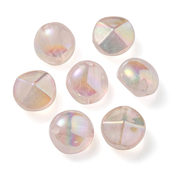 

PandaHall UV Plating Luminous Transparent Acrylic Beads, Glow in The Dark, Round, Misty Rose, 21x21.5x15mm, Hole: 4mm Acrylic Round