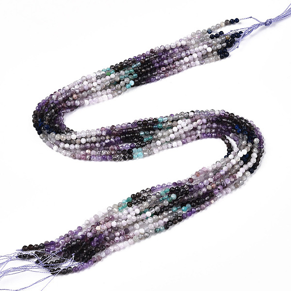 

PandaHall Natural Mixed Gemstone Beads Strands, Round Beads, Faceted, 3~3.5x3mm, Hole: 0.5mm, about 129~132pcs/strand, 15.16''~15.55''...