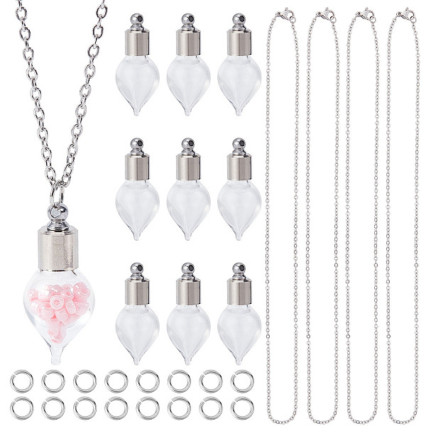 

PandaHall SUNNYCLUE DIY Perfume Bottle Necklace Making Kit, Including Glass Bottle Pendant, 304 Stainless Steel Chain Necklace, Stainless...